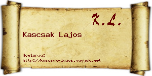Kascsak Lajos névjegykártya